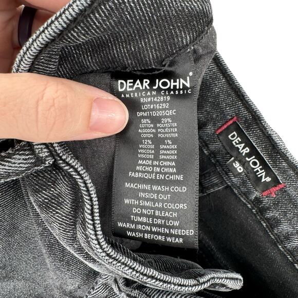 Dear John Gisele Black Quebec Rigid Denim High Waist Raw Hem Slim Skinny Jeans - Picture 11 of 11